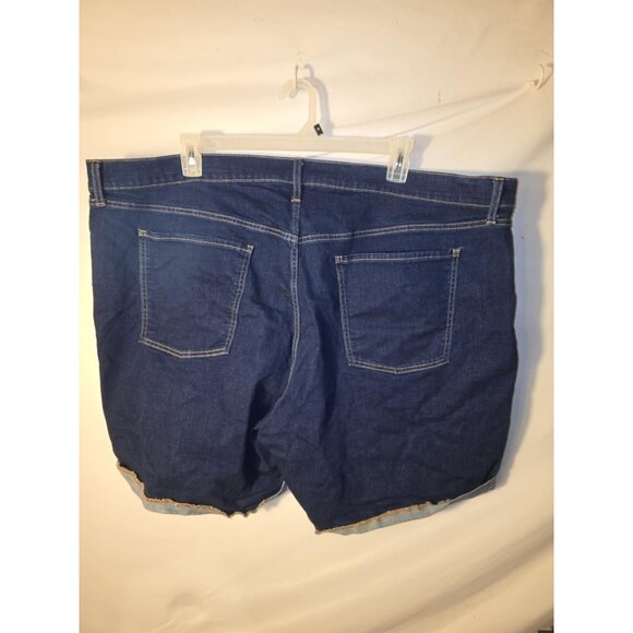 Old Navy Womens Plus Size Denim Shorts Jean 26 Stretch Cuffed Dark wash 3X - Picture 2 of 2